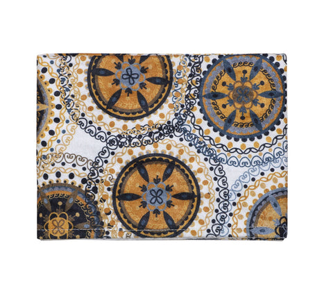 Gold Mandala Velvet Printed Table Runner (72 x 14 inches)
