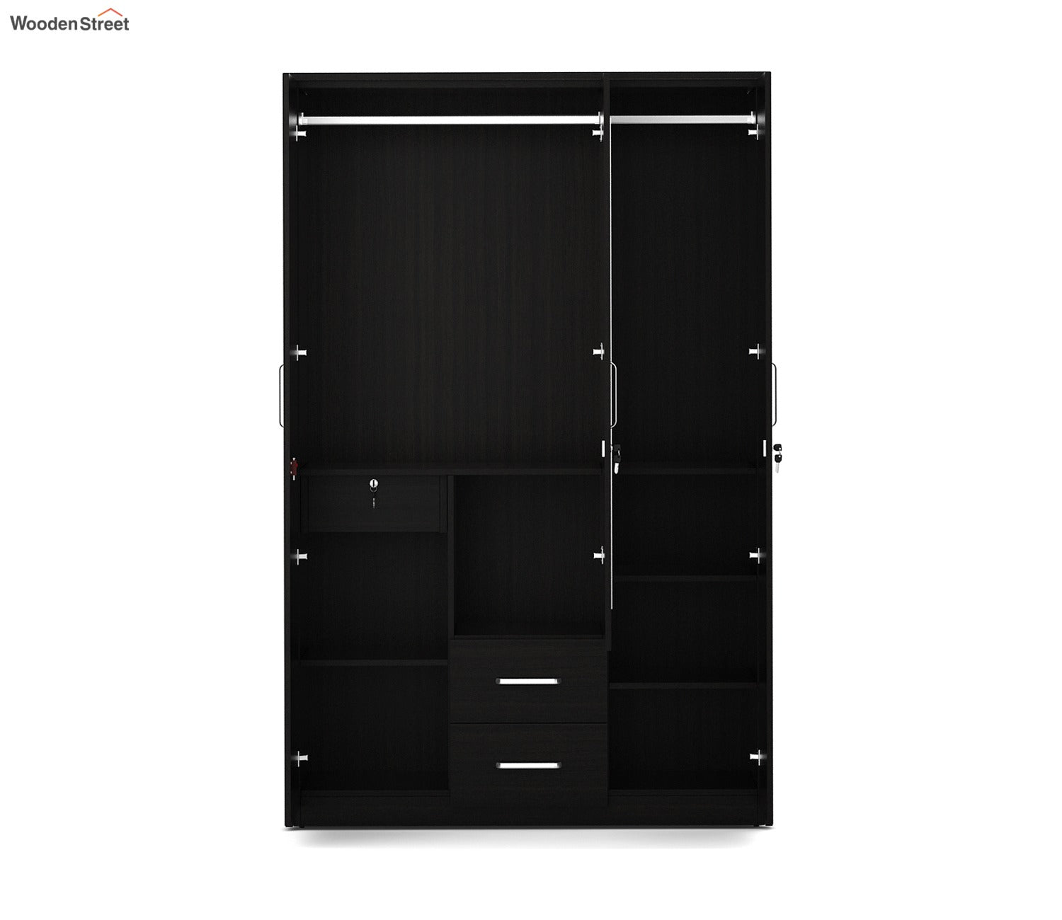 Kosmo Apex 3 Door Dresser Wardrobe (Flowery Wenge Finish)
