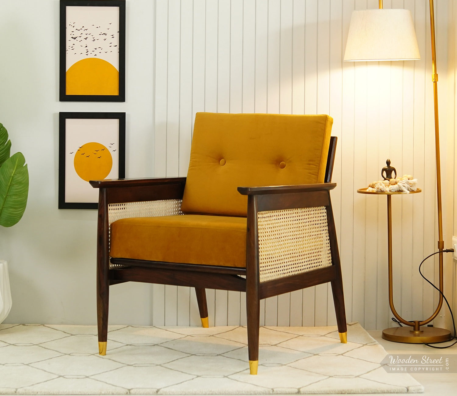 Emperor Cane Arm Chair (Chestnut Brown)