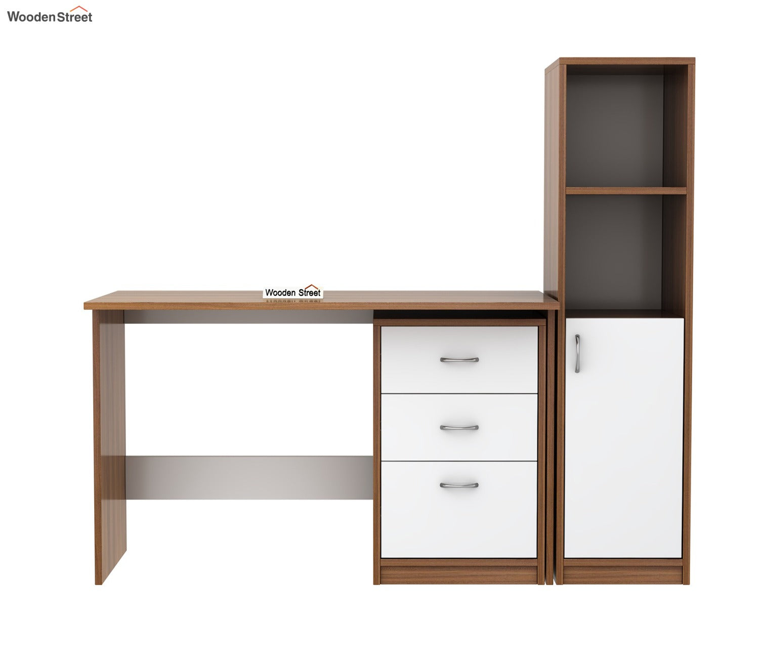 Calisto Engineered Wood Study Table (Exotic Teak Frosty White)