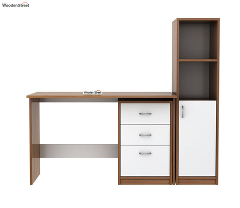 Calisto Engineered Wood Study Table (Exotic Teak Frosty White)