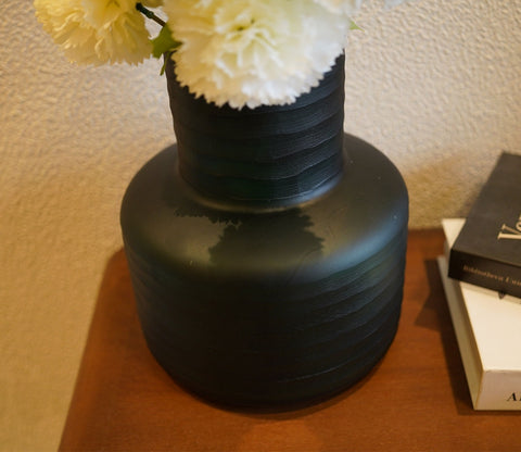 Plush Cup Green Glass Vase