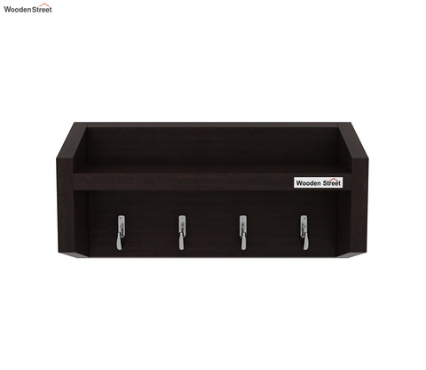 Alex Wall Shelf with Key Holders (Flowery Wenge Finish)