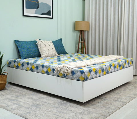 Jasper Celebration Queen Size Bedsheet (Blue)