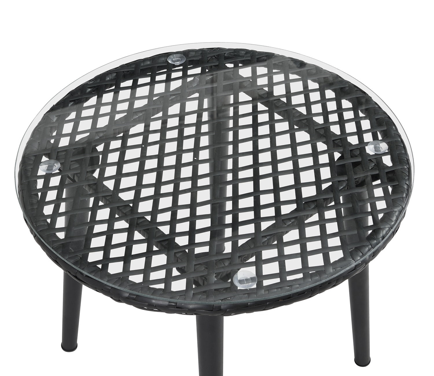 Black 2 Seater Chair With Table And Cream Cushions Balcony Set