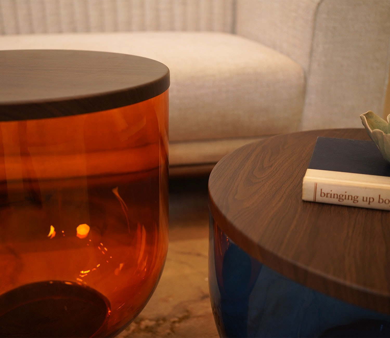 Enrique Round Glass Coffee and Centre Table- Set Of 2