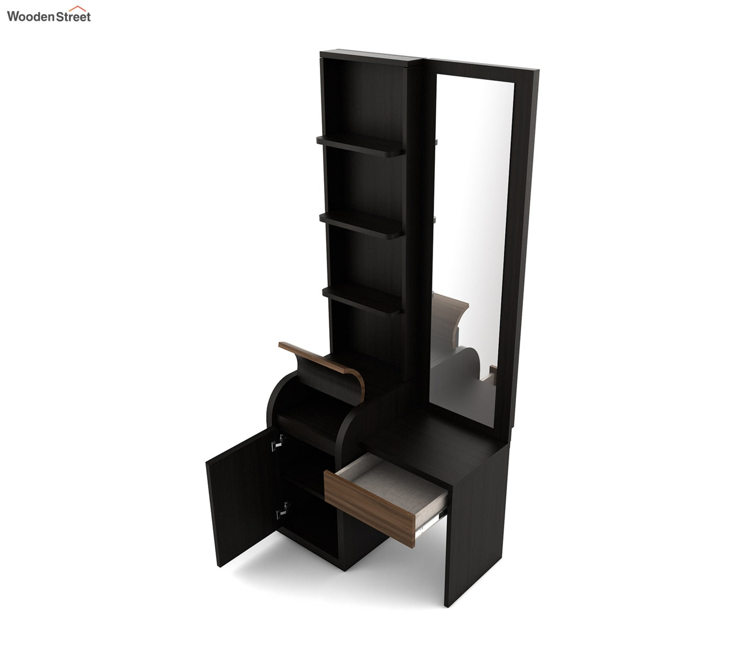 Amazon Engineered Wood Dressing Table in Natural Teak Finish