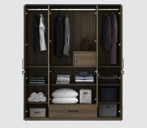 Kosmo Hover 4 Door Engineered Wood Wardrobe Without Mirror