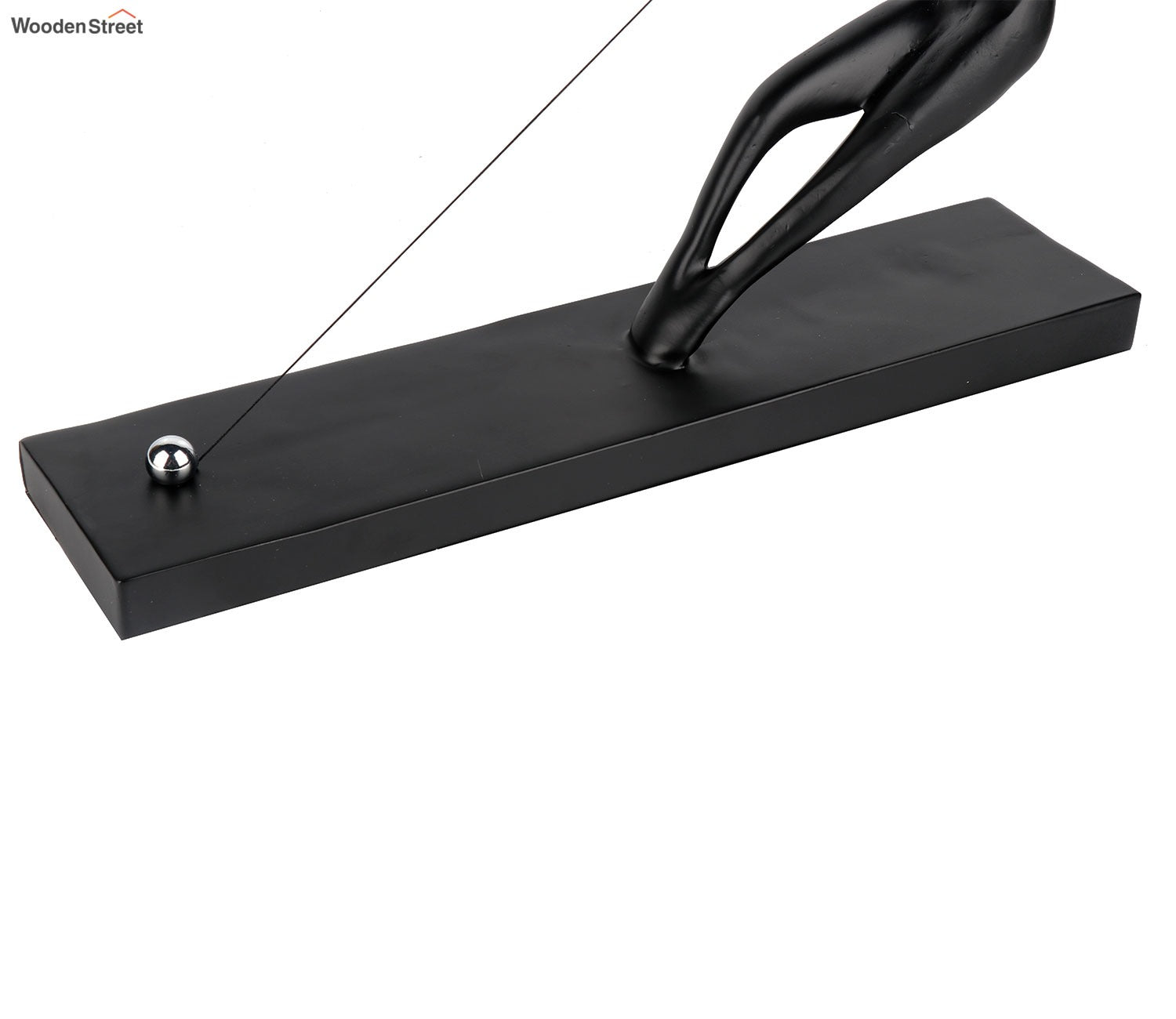 Black Cast Iron Pull Rope Figurine (S, Black)