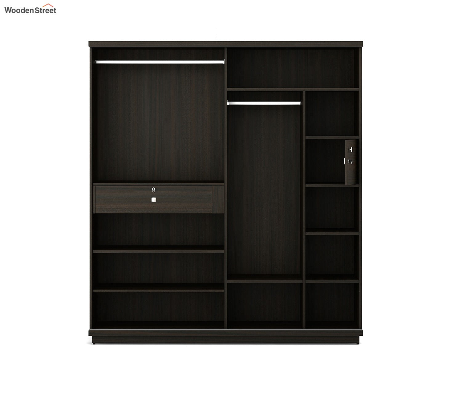 Kosmo Ripples 2 Door Sliding Wardrobe in High Gloss Basalt Grey Finish