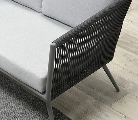 Stylish Black Rope Outdoor Furniture With Cushion Set