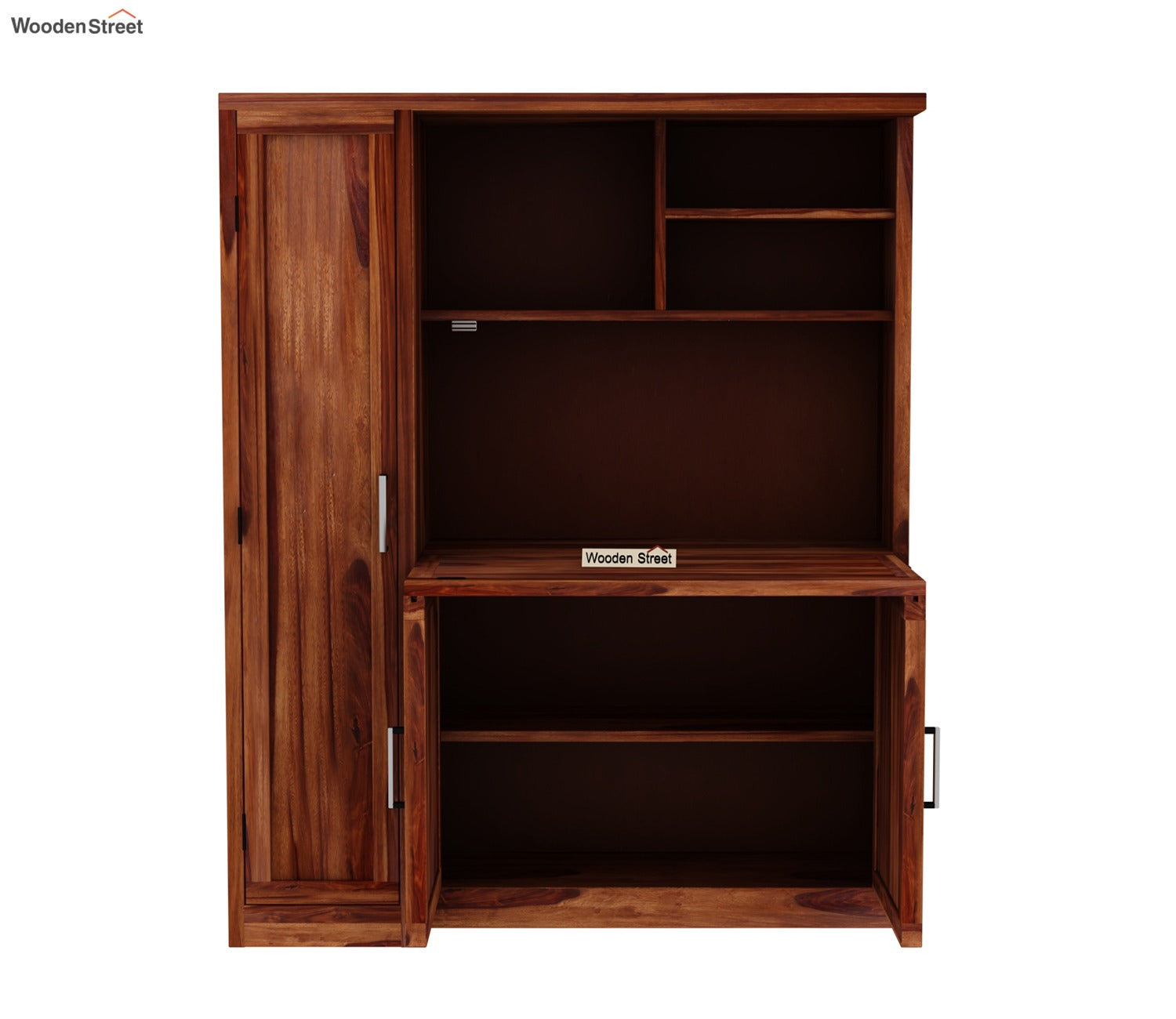 Amstel Study Table Cum Bookshelf (Honey Finish)