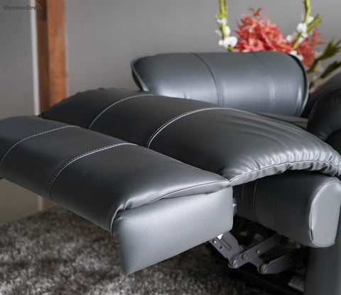 Valencia Leatherette 1 Seater Manual Recliner Sofa (Limed Spruce Blue)