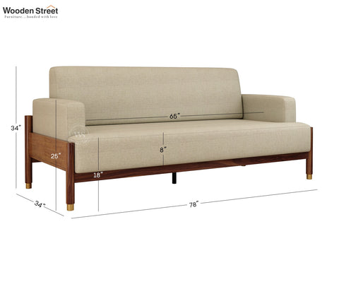 Kairav Modern 3+1+1 Wooden Sofa Set with Premium Upholstery (Cottage Ivory)