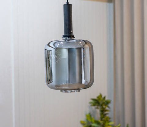 Lustrous Glass Pendant Light (Grey)