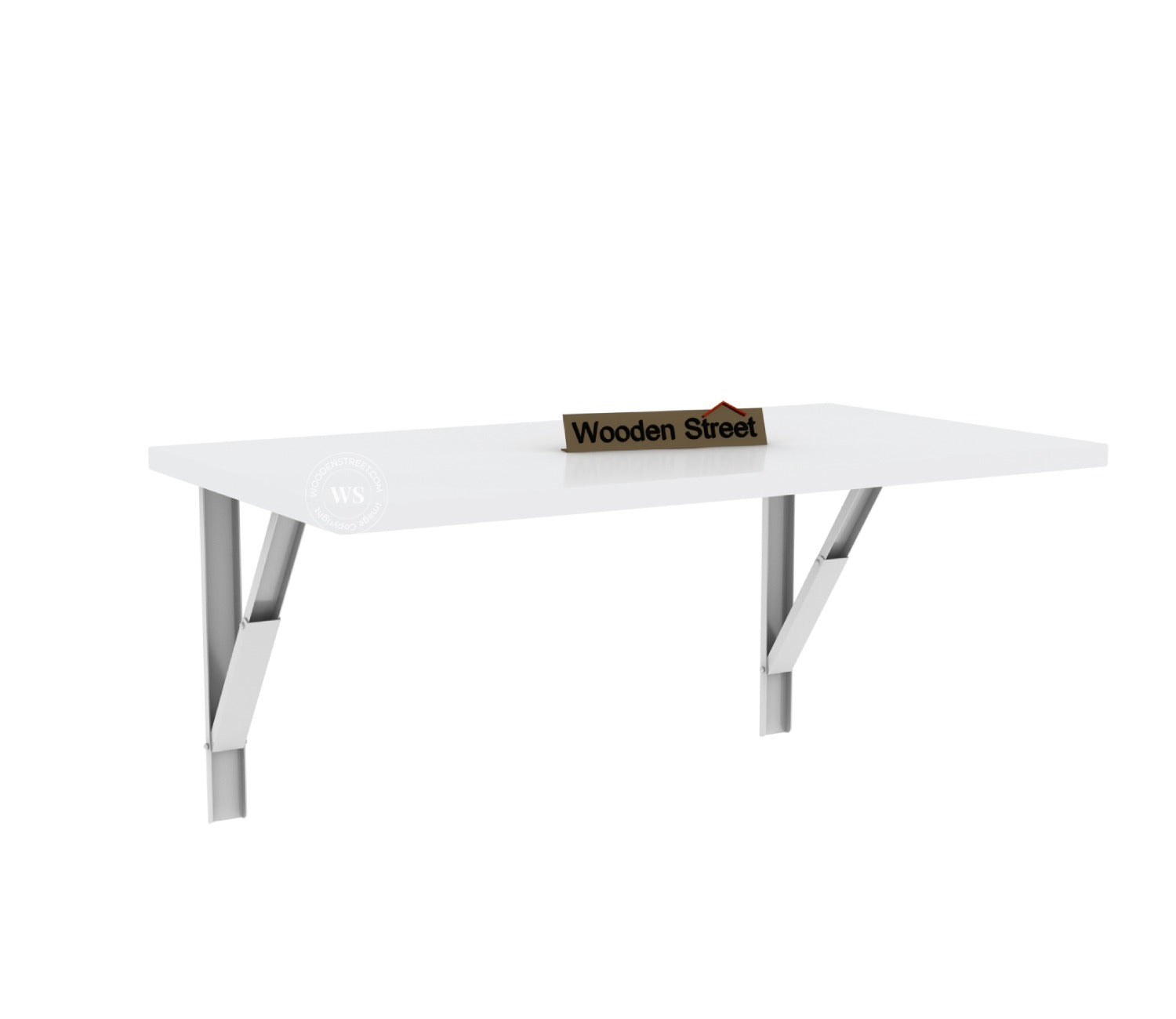 Stanko Foldable Wall Mounted Engineered Wood Study Table (Frosty White Finish)