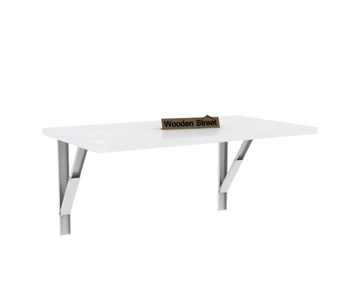 Stanko Foldable Wall Mounted Engineered Wood Study Table (Frosty White Finish)