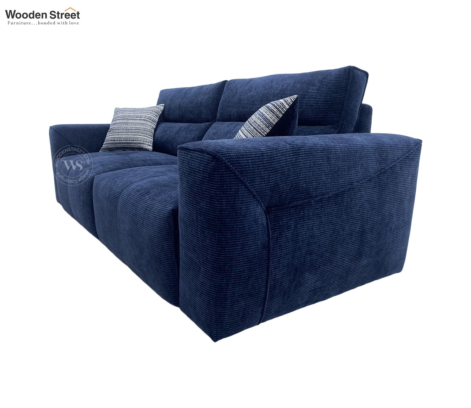 Midoro Powered Recliner Sofa with Extendable Seating (Blue)