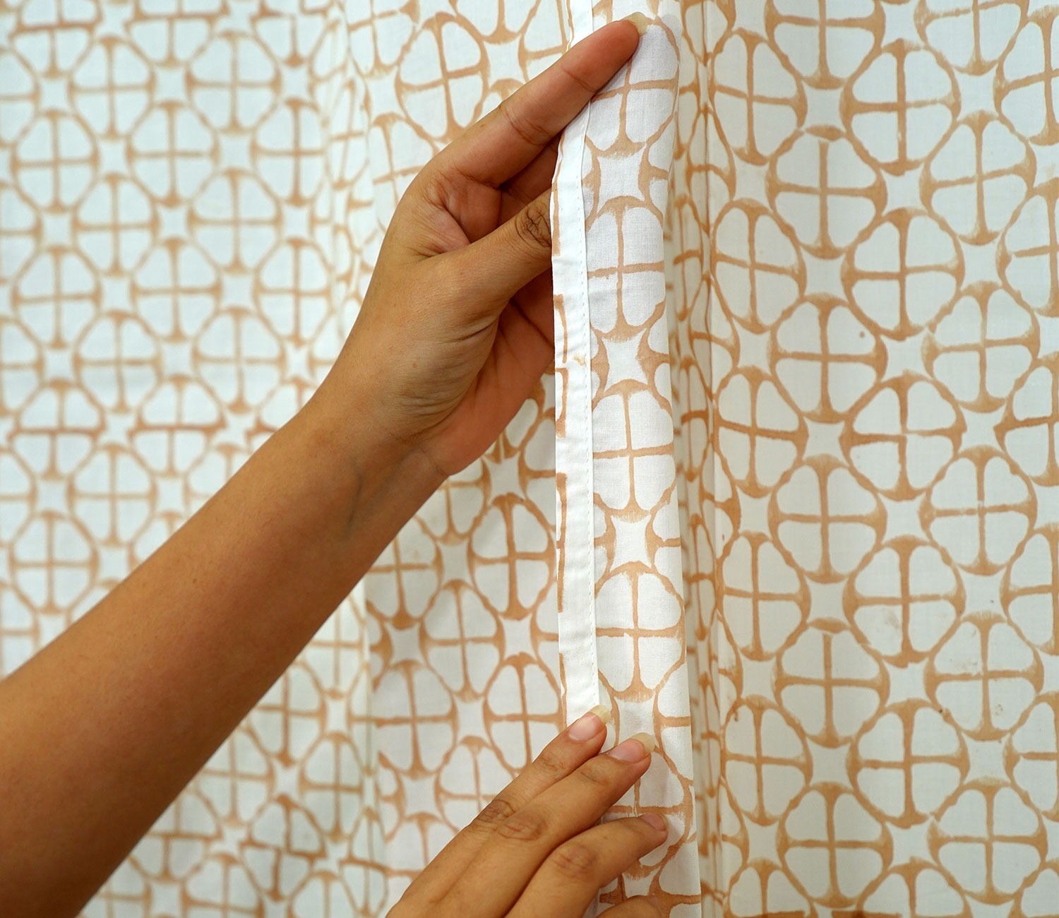 Jaali 1 Piece Door Curtain (Brown, 7 Feet)