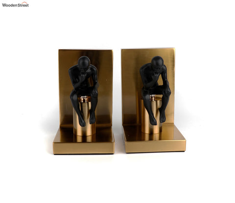 Enigmatic Black And Gold Book End