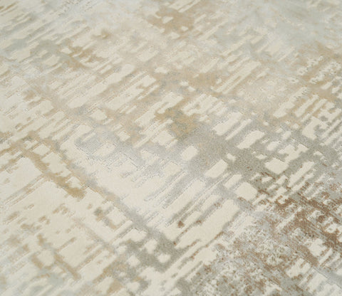 Terezza Beige Abstract Carpet  (11 x 7.8 Feet)