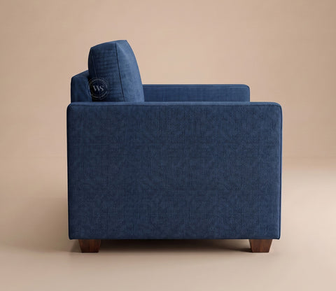 Albus One Seater Fabric Sofa (Cotton, Iris Blue)