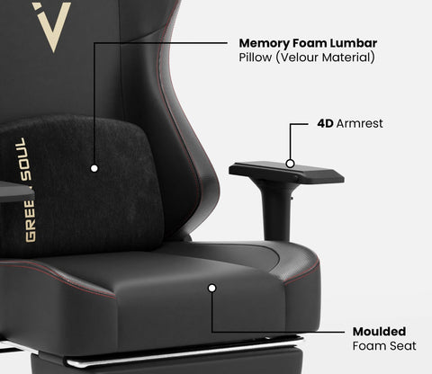 Vision Pro Multi-Functional Ergonomic with Footrest (Black)