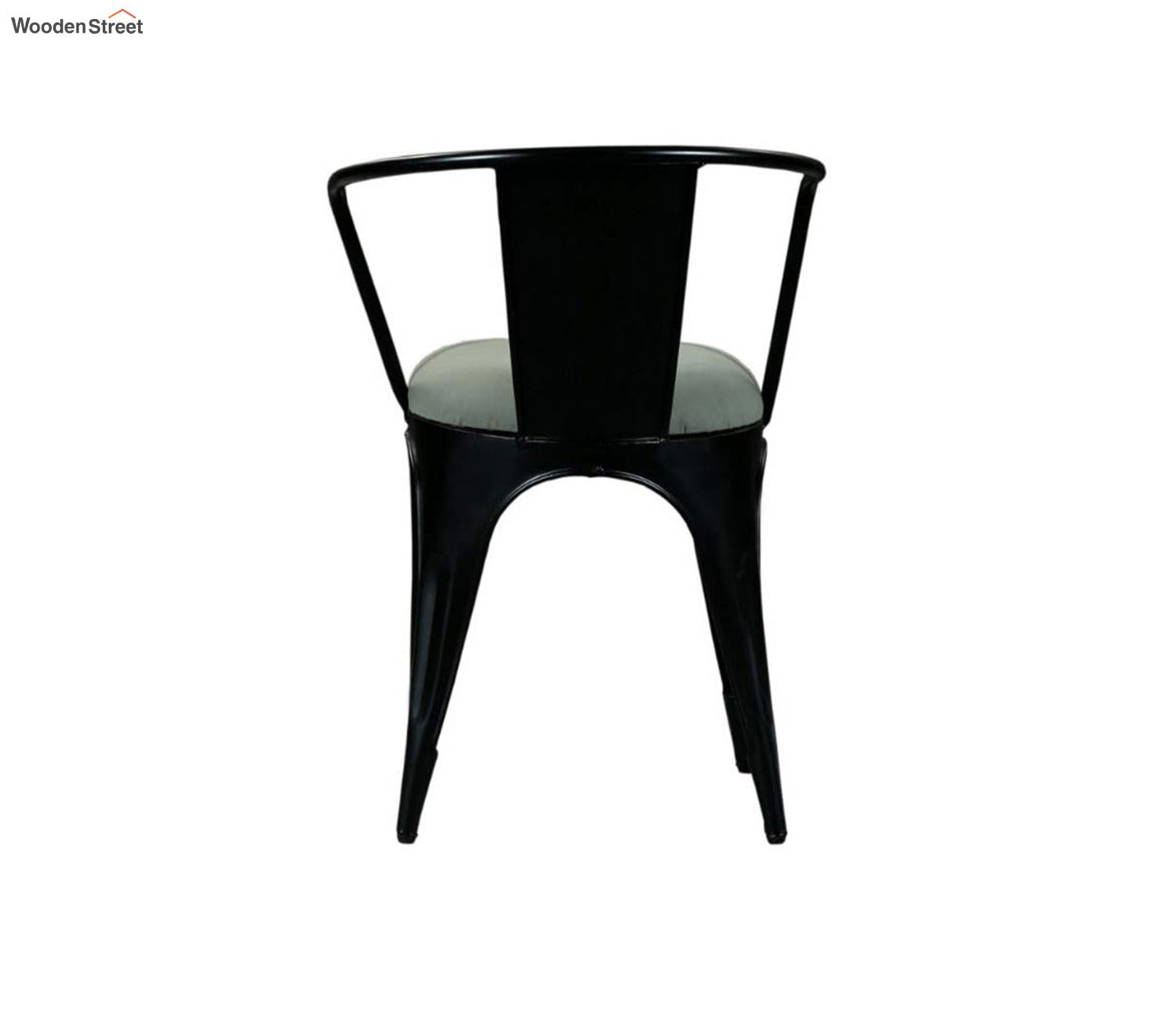 Aero Metal Arm Chair With Fabric (Black)