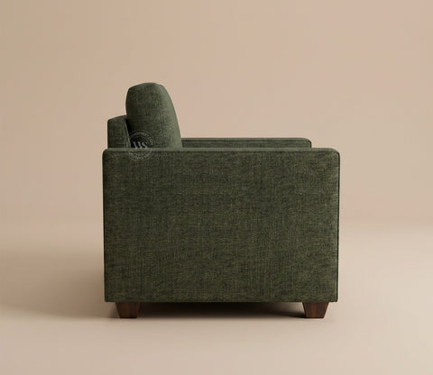 Albus One Seater Fabric Sofa (Sage Green)