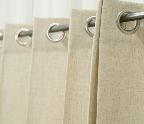 Solid Plain 1 Piece Light-Filtering Curtain (Cream, 7 Feet)