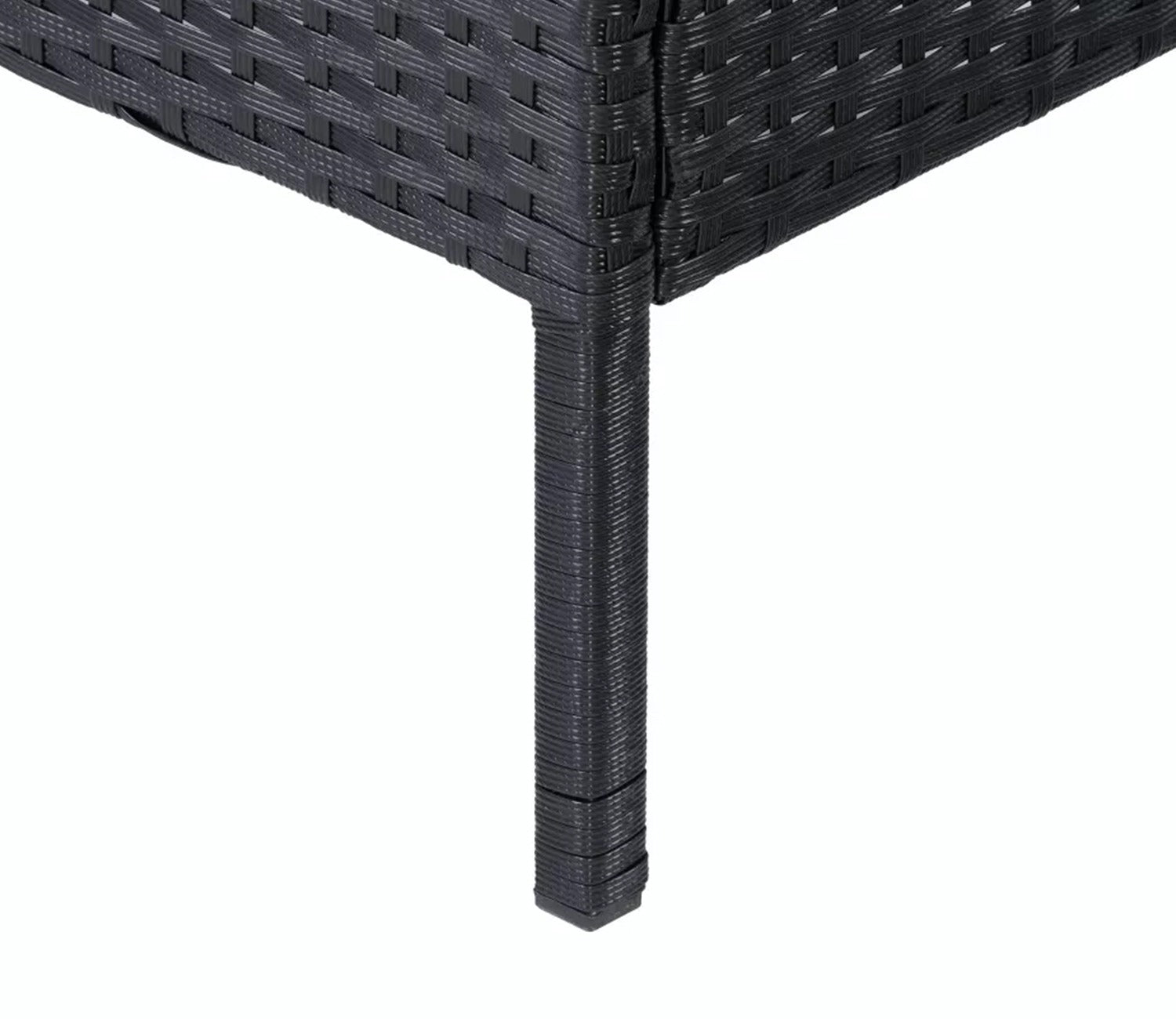 Black Rattan And Wicker 7 Seater Patio Set With Table And Grey Cushions