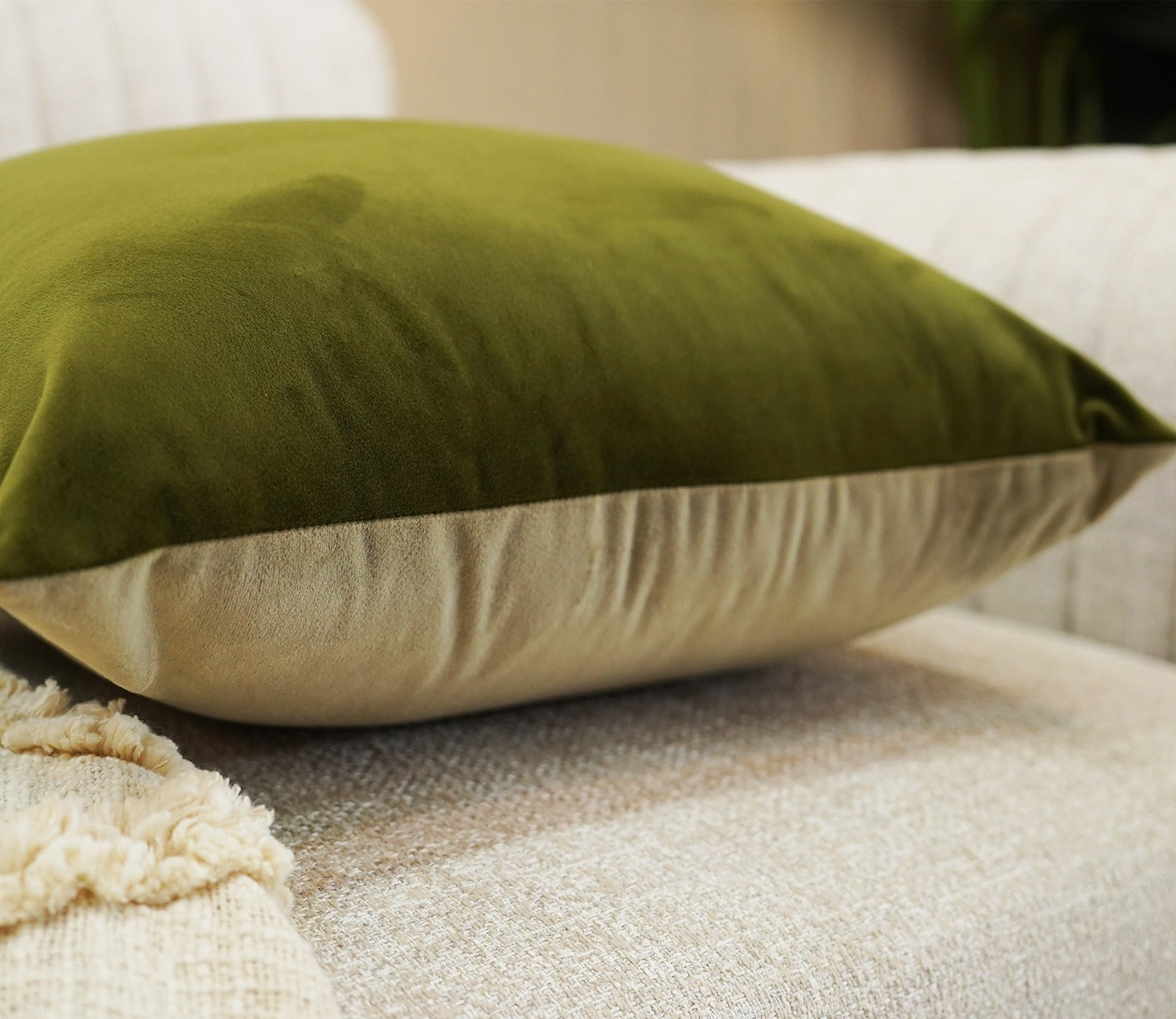 Duet Two Color Velvet Cushion Covers - Pack of 5 (16 x 16 Inch, Multi Color)