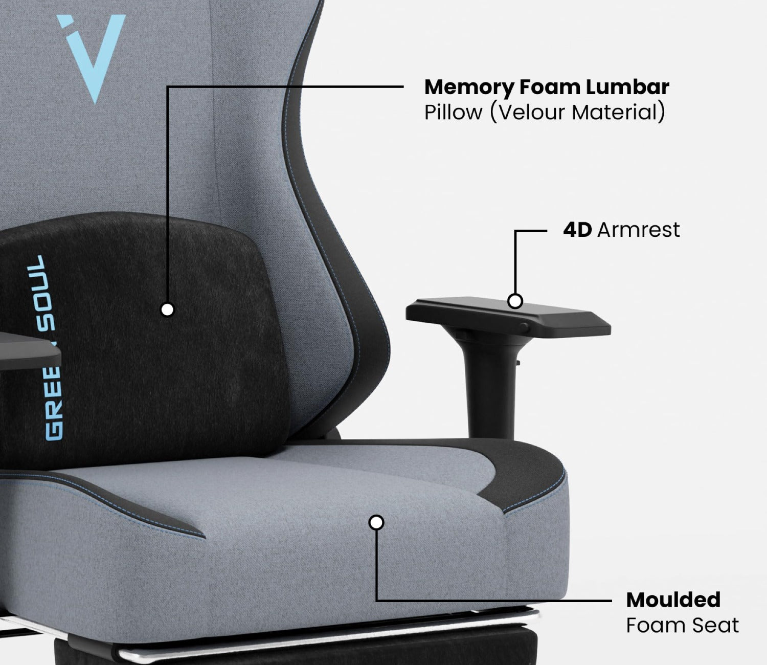 Vision Pro Multi-Functional Ergonomic with Footrest (Blue)