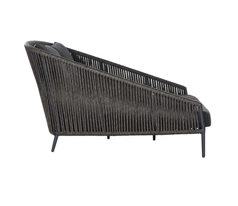 Black Rope Daybed Sofa Set With Black Cushions