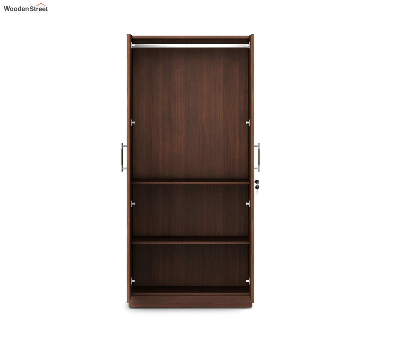 Kosmo Optima 2 Door Engineer Wood Wardrobe (Exotic Teak Finish)