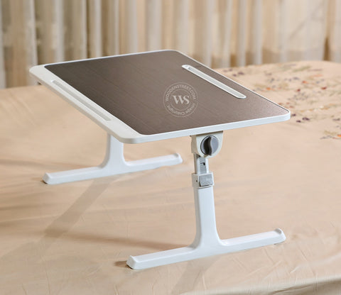 Nerdy Height Adjustable and Foldable Engineered Wood Breakfast, Study and Laptop Table (Black)