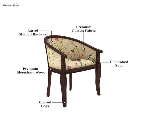 Arctic Arm Chair (Cotton, Walnut Cream Robins)