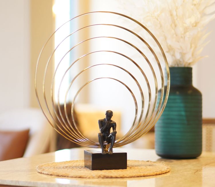 Golory Black Human Table Showpiece
