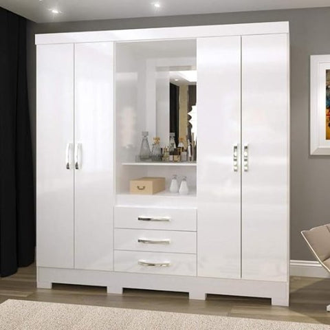 Trueliving 4 Loft Door Kids wardrobe Laminated Finish & PU Finish with Drawers (6Ft *2Ft *9Ft -1828.8MM X 609MM X 2743.2MM)