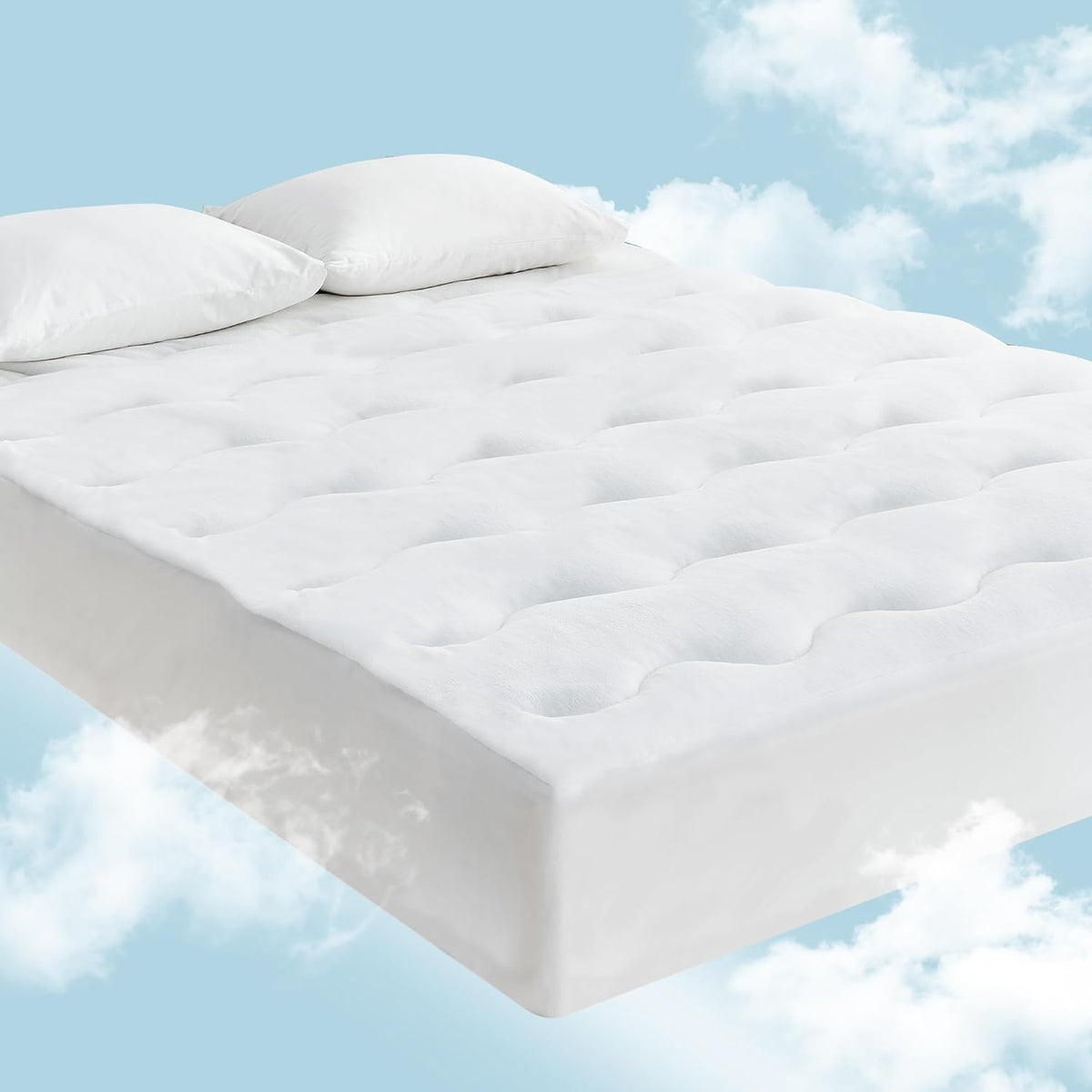 LINENOVA Warm Mattress Topper King – 5cm Thick, Coral Fleece Winter Side, Cooling Reverse, 1000GSM Fill, Soft, Breathable & Washable, 45cm Deep Pocket
