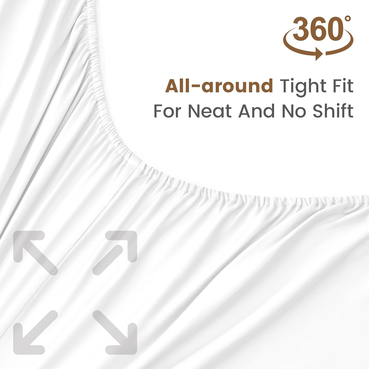 LINENOVA Luxury 100% Natural Cotton Bed Sheet Set - 40cm Deep Pocket Fitted Sheet & Flat Sheet & 1 Pillowcase - 3 Piece