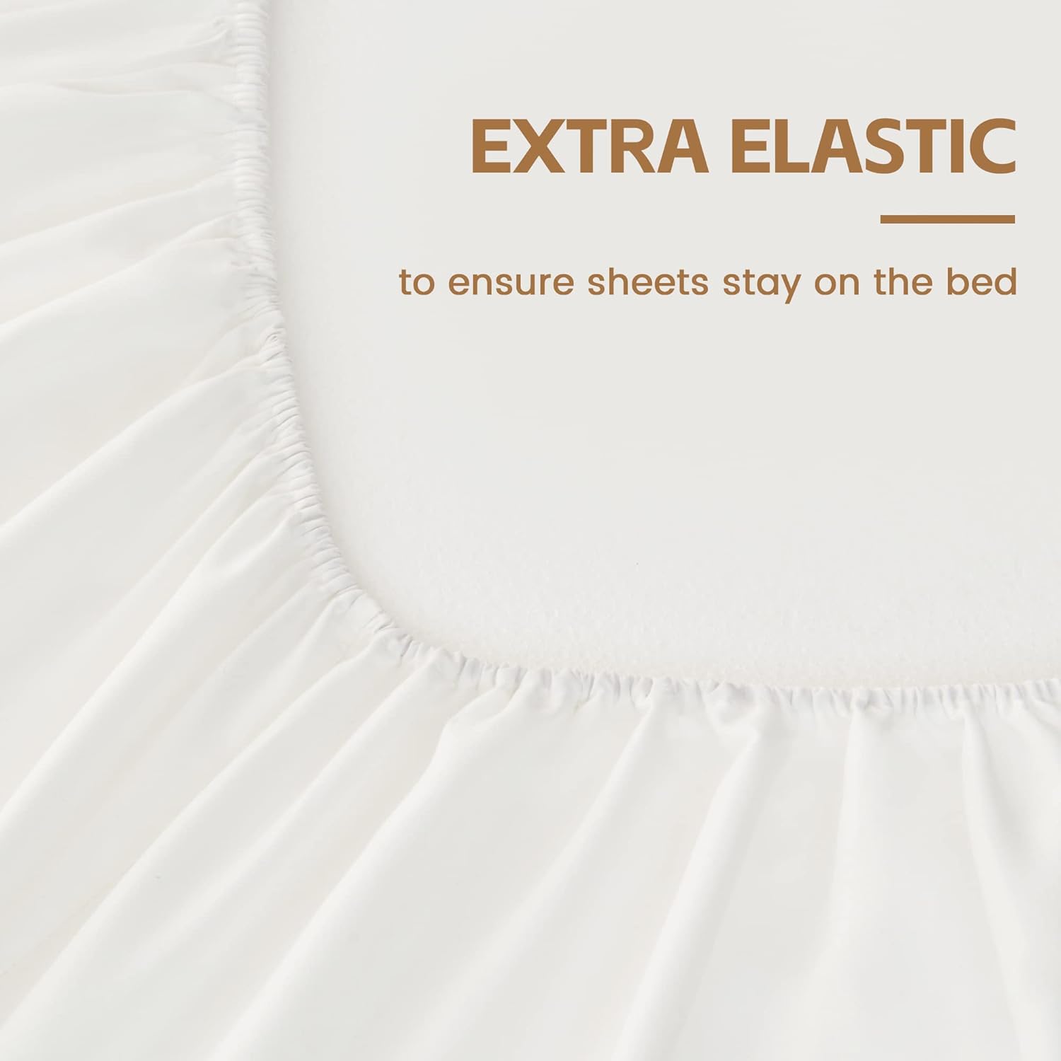 LINENOVA Single Fitted Sheet – Ultra Soft 1800TC Double Brushed Microfiber, Deep Pocket Fits Mattresses up to 40cm – 1 Piece - White