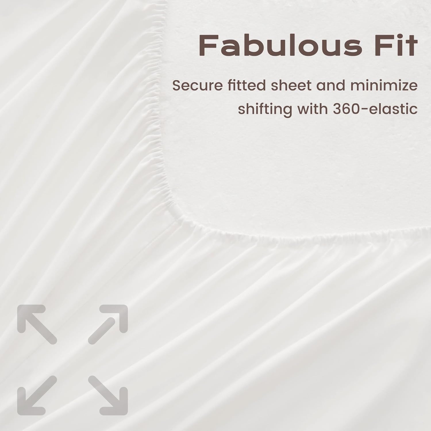 LINENOVA Luxury Cotton Blend Fitted Sheet Only- Soft & Breathable Single Size Fitted Sheet with 40cm Deep Pocket - Shrinkage & Fade Resistant - White(1 Piece)