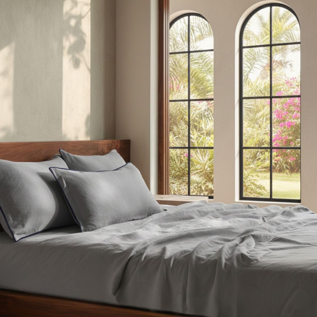 Luxury Pure Linen Bedding Set – Beige Dunes | King Size | Hospitality Collection