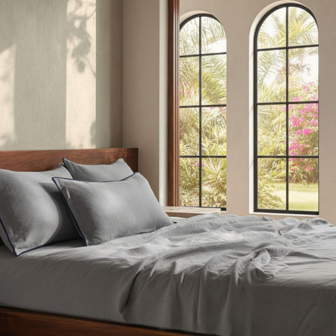 Luxury Pure Linen Bedding Set – Beige Dunes | King Size | Hospitality Collection