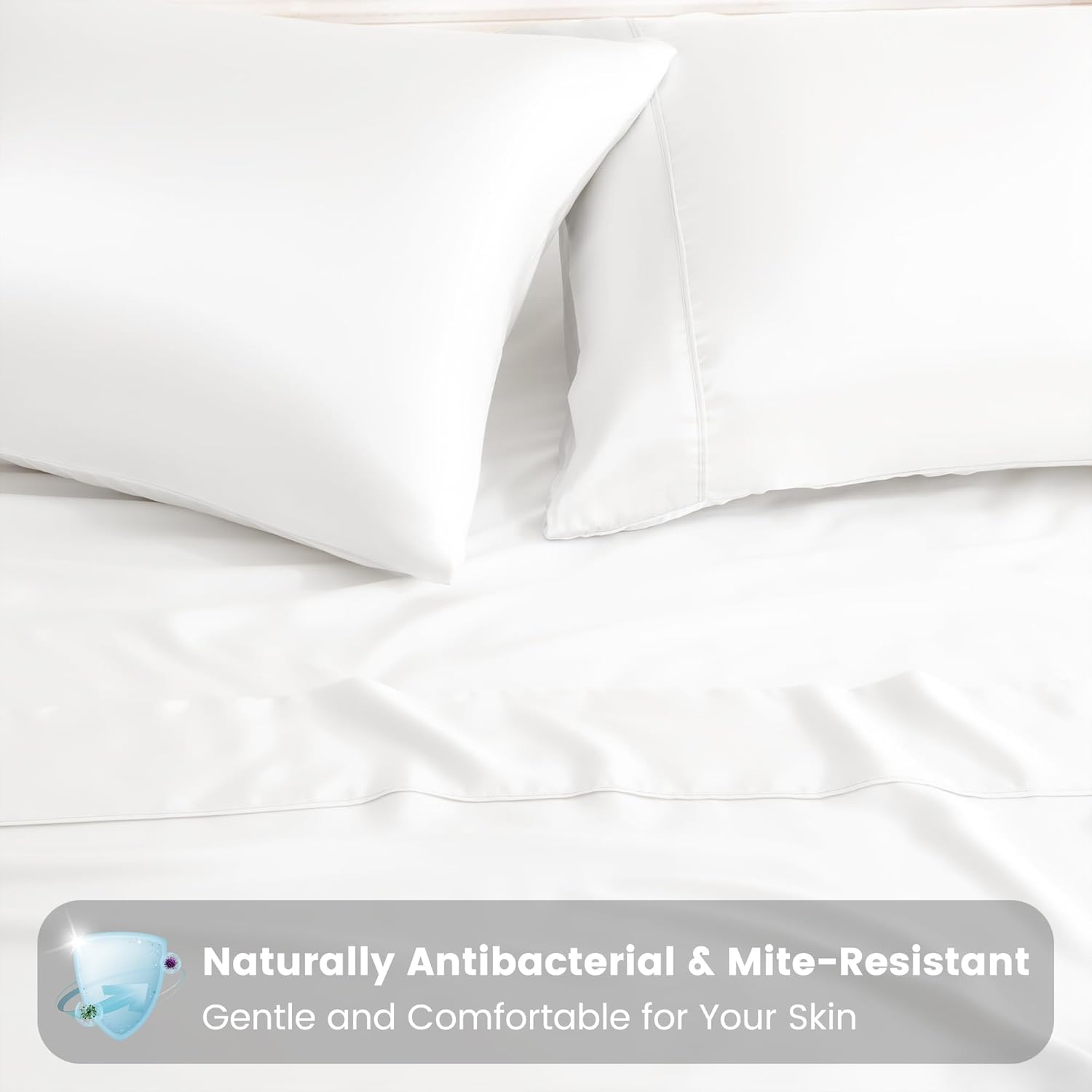 LINENCART 100% Bamboo Pillowcase Queen Size Set of 2 - Breathable Cooling for Hot Sleepers and Night Sweats- Silky Soft Pillowcases with Envelope Closure - (Black 51x76cm)