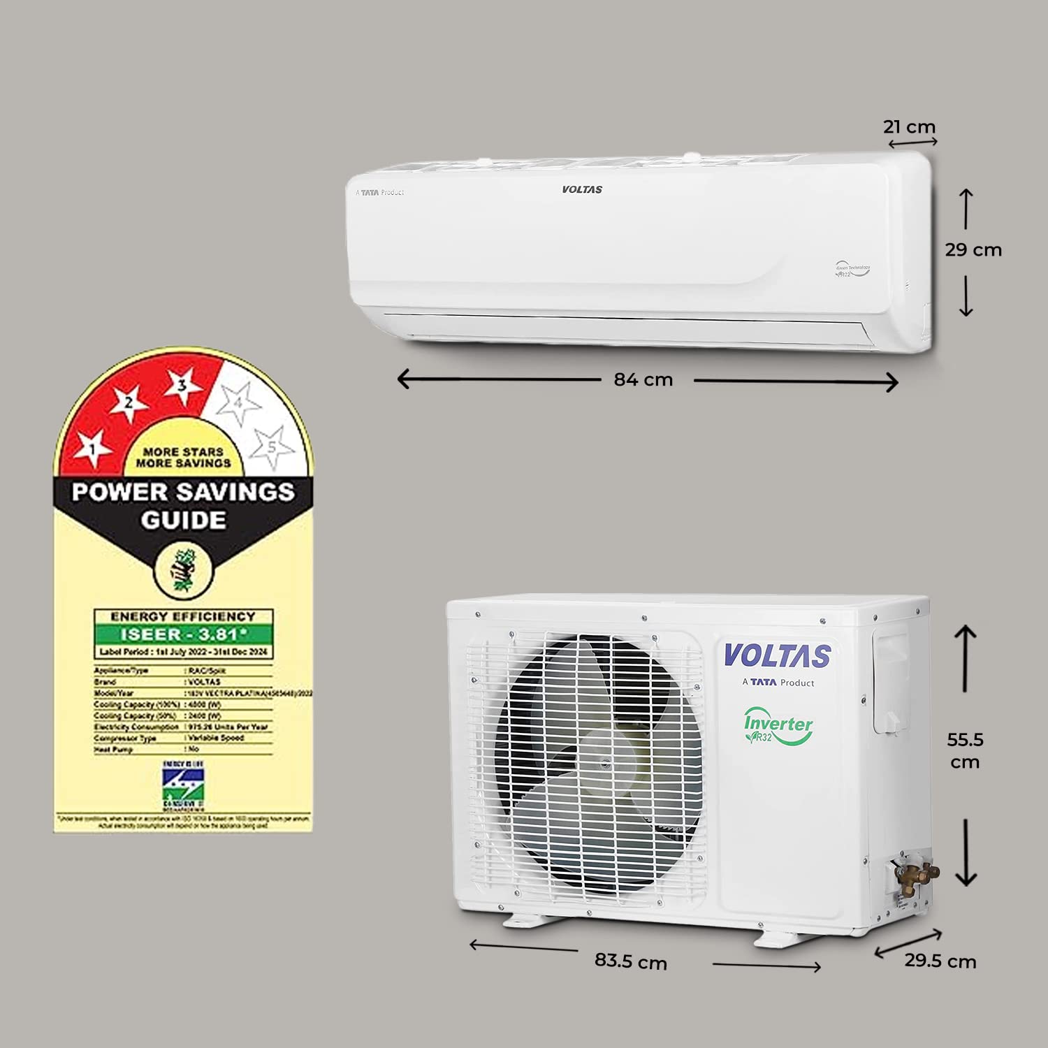 Buy Voltas 1.5 Ton 3 Star Inverter Split AC – VOL-15-INV