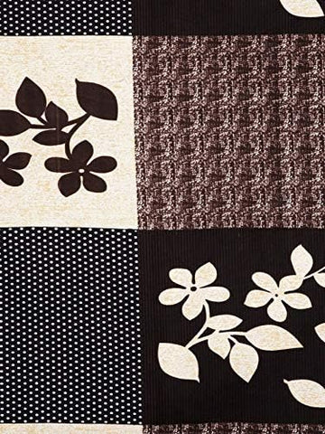 Polycotton 220 TC Floral Printed King Size Double Bedsheet with 2 Pillow Covers, (90 x 90 Inches,) Brown
