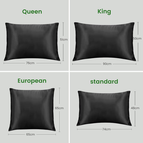 LINENOVA 100% Bamboo Pillowcase Queen Size Set of 2 - Breathable Cooling for Hot Sleepers and Night Sweats- Silky Soft Pillowcases with Envelope Closure - (Black 51x76cm)