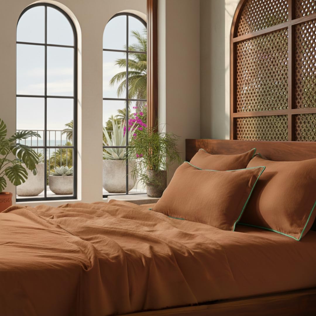 Luxury Pure Linen Bedding Set – Beige Dunes | King Size | Hospitality Collection
